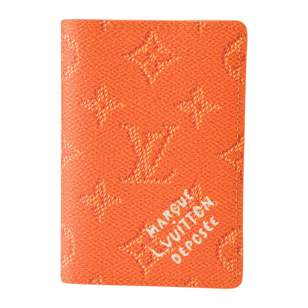 Louis Vuitton Card Wallet Monogram Heritage Organizer De Canvas Leather Orange